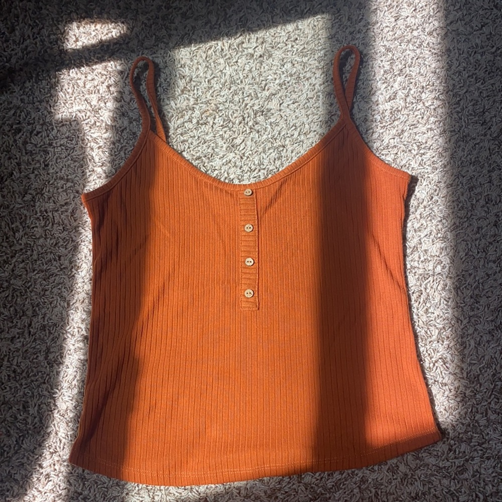Rust Colored, Ribbed Tank- XL - Picture 4 of 4